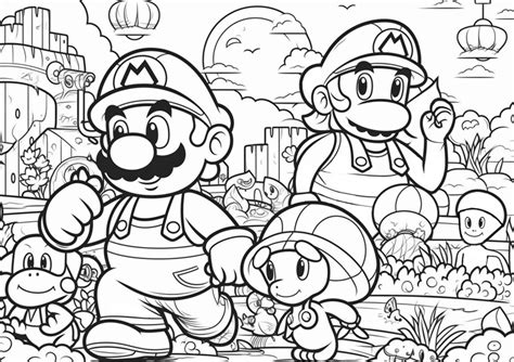 Original Super Mario drawing, Mario and Luigi in the Mushroom Kingdom