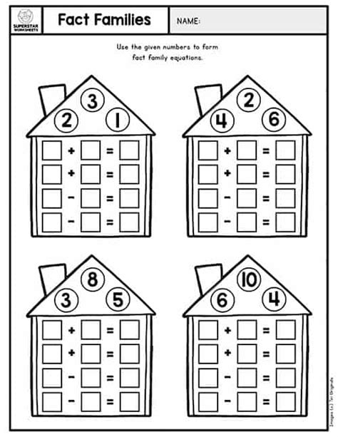 Fact Family Worksheets - Superstar Worksheets