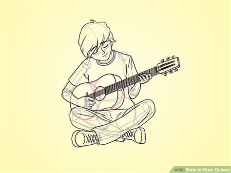 boy playing guitar drawing - Pesquisa Google | Guitar illustration, Easy drawings, Guitar drawing