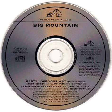 Big Mountain – Baby, I Love Your Way (1994, CD) - Discogs