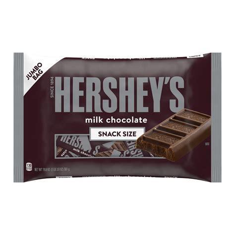 HERSHEY'S Milk Chocolate Snack Size, Easter, Candy Bars Jumbo Bag 19.8 oz - Walmart Business