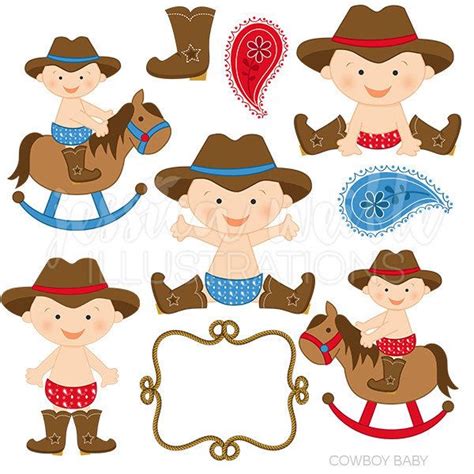 Cowboy Baby Boy Cute Digital Clipart, Cowboy Clip art, Cowboy Graphics ...