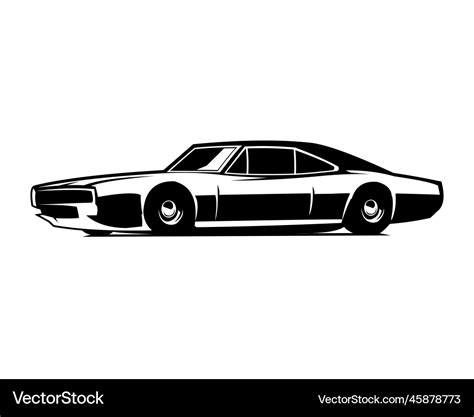 Chevrolet muscle car silhouette Royalty Free Vector Image