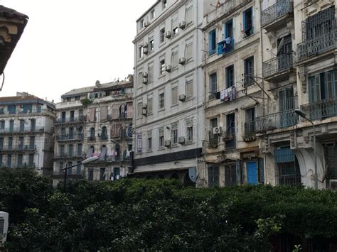 French Colonial Buildings At Algeria, Alger.Buildings Are Being ...