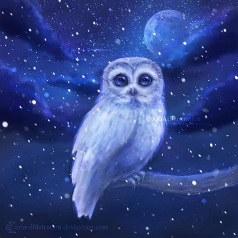 Winter owl by Aria-Illustration on DeviantArt