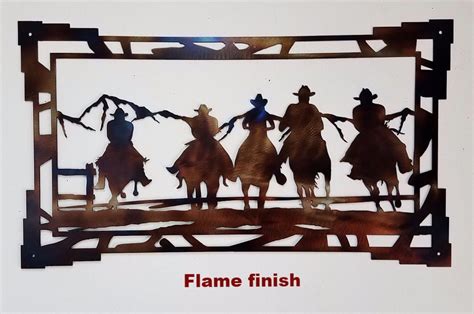 Cowboy and Horse metal wall art | Cowboys Riding metal wall art ...