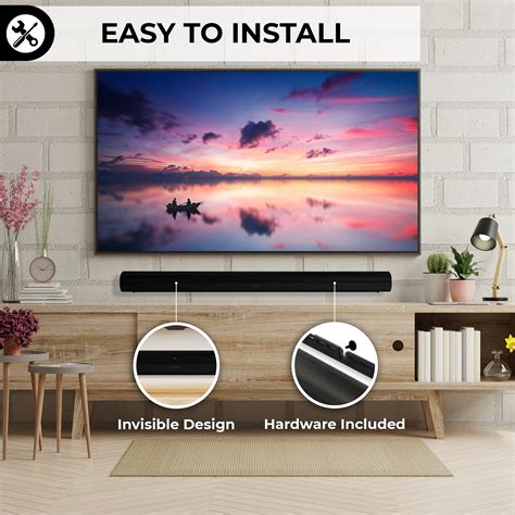 HumanCentric Wall Mount Compatible with Sonos Arc Sound Bar (Black), Floating Style Mounting ...