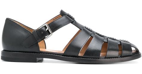 Church's Leather Fisherman Sandals in Black - Lyst