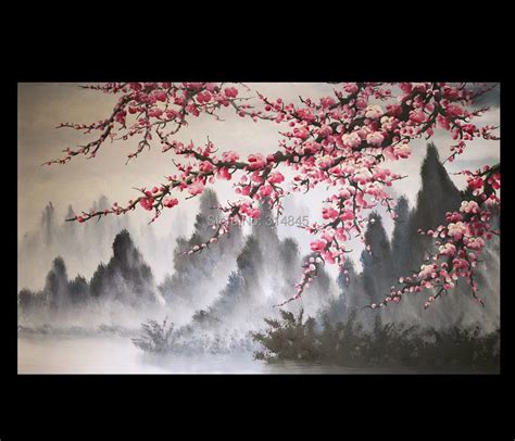 Modern Wall Art Paintings Art Prints On Canvas Japanese Cherry Blossom ...