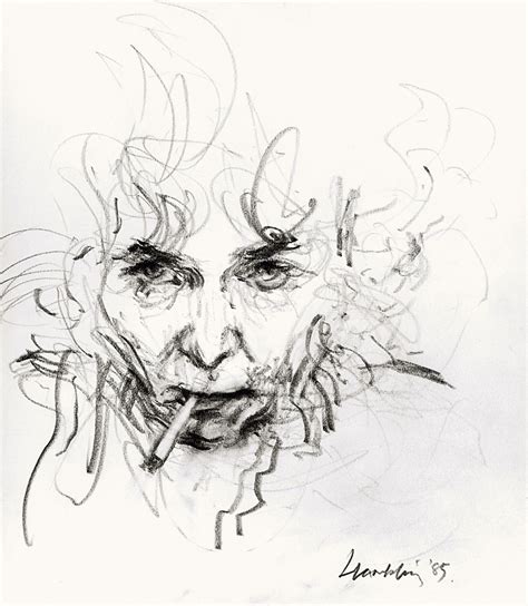 Maggi Hambling, 'Self-portrait working' (1985) Graphite 29.8 x 19.7 cm | Maggi hambling ...