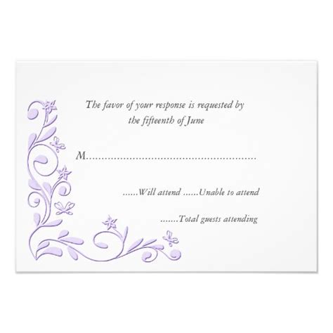 Elegant Formal Wedding Response Card 3.5" X 5" Invitation Card | Zazzle