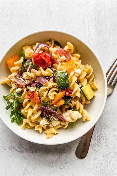 Roasted Veggie Pasta with Feta - This Healthy Table