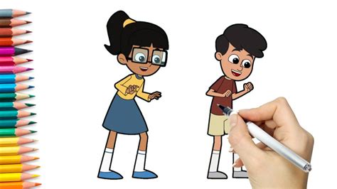 little singham characters drawing || Drawing little singham babli - YouTube