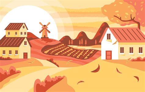 Autumn Background of Country Landscape 3088145 Vector Art at Vecteezy