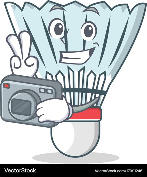 Photography shuttlecock character cartoon Vector Image