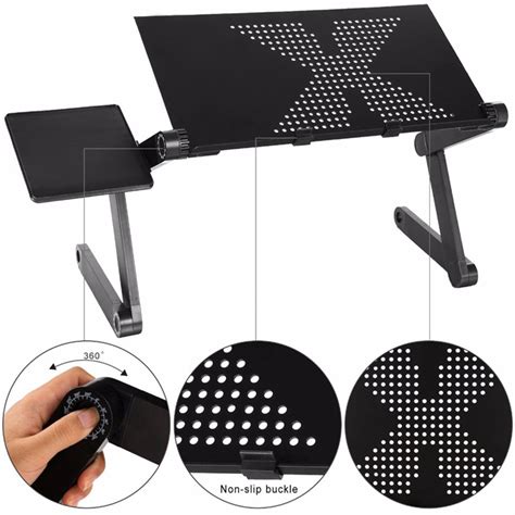 Adjustable Ergonomic Laptop Desk Stand With Mouse Pad – BigBeryl