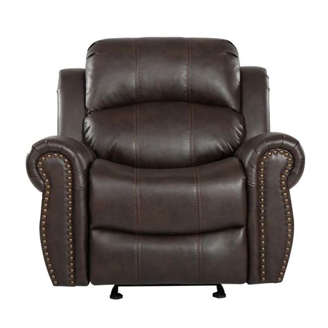 Noble House Gavin 39 in. Dark Brown Faux Leather Nailhead Trim 3 ...