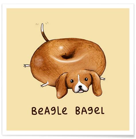 Beagle Bagel Poster | JUNIQE