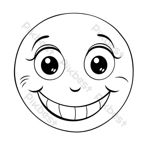 Vector Smiley Face Cartoon Coloring Pages For Kids Outline Sketch Drawing PNG Images | PNG Free ...