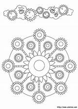 Sunflower Mandala Coloring Pages sketch template