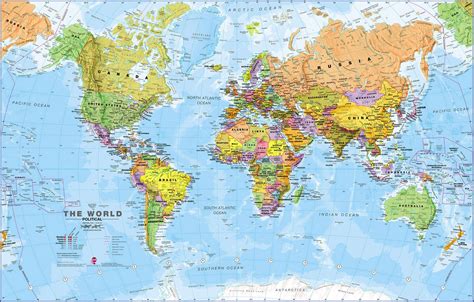 Small Political World Wall Map Laminated | Images and Photos finder