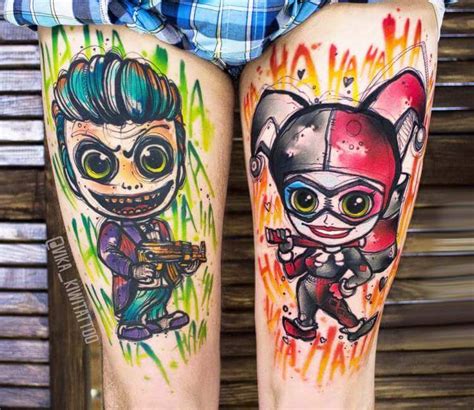 Harley Quinn and Joker tattoo by Kiwi Tattoo | Photo 25694