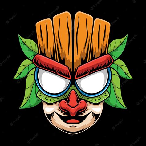 Premium Vector | Tiki mask mascot logo design