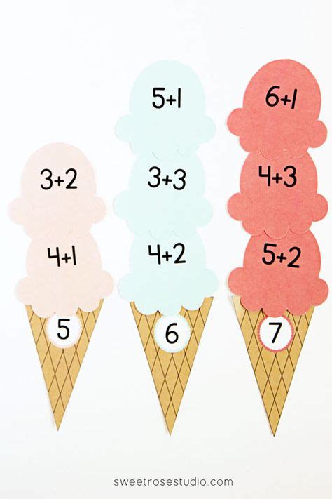 Ice Cream Math Game Three Ways 2 (med billeder) | Numre