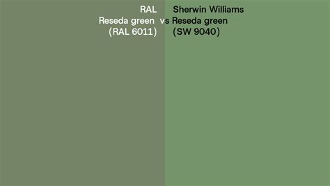 RAL Reseda green (RAL 6011) vs Sherwin Williams Reseda green (SW 9040 ...