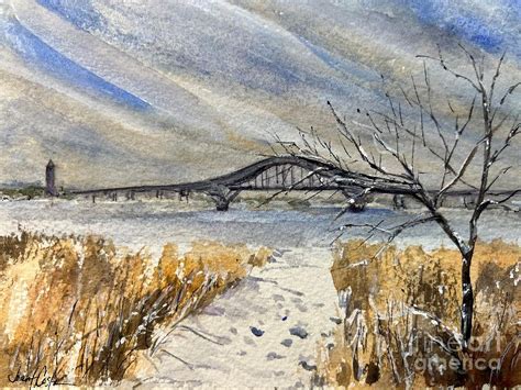 Robert Moses Bridge in Winter Painting by Jean Costa | Pixels