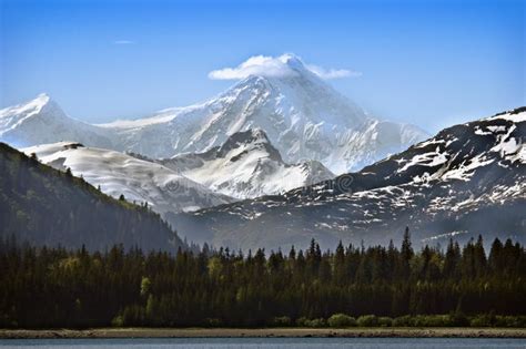 Snow Capped Mountain Alaska Stock Photo - Image of americas, travel ...