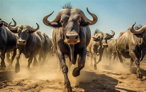 Premium AI Image | Herd of african buffalo