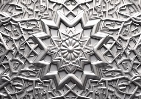 Premium AI Image | A white and silver wallpaper with a geometric design.