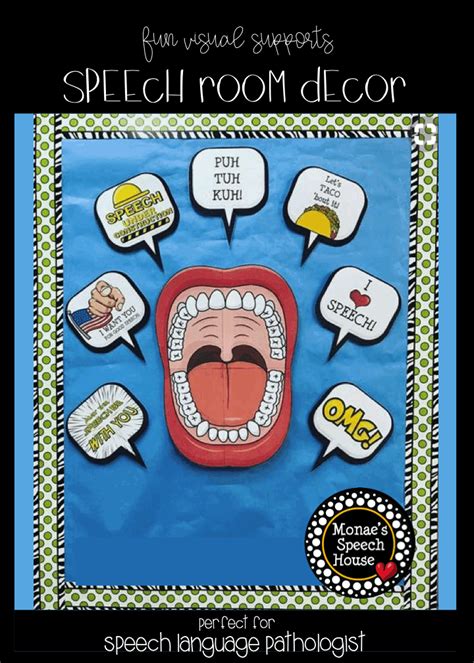 SPEECH THERAPY DECOR: BIG MOUTH POSTER bulletin board speech room decor ...