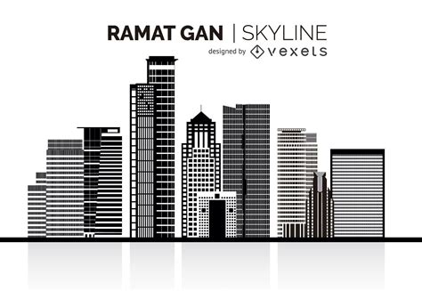 Ramat Gan Silhouette Skyline Vector Download