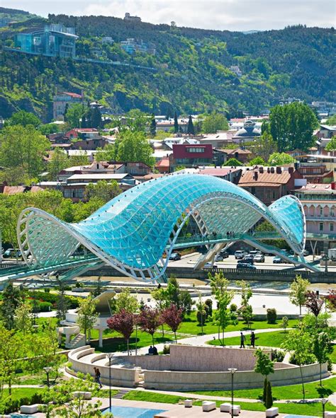 Famous Peace Bridge, Tbilisi, Georgia Editorial Image - Image of kura, monument: 63843455