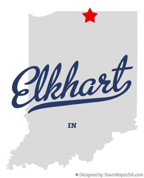 Map of Elkhart, IN, Indiana