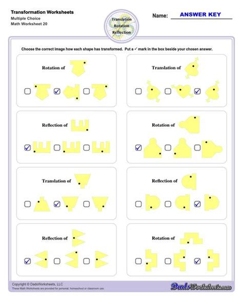 Rotational Symmetry and Order of Rotation Math Worksheets | Paper - Worksheets Library