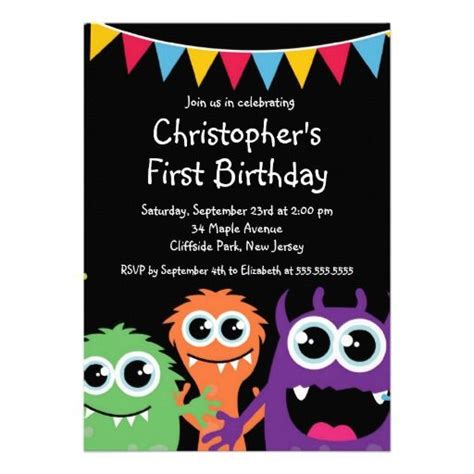 Pin on Monster Birthday party Invitations