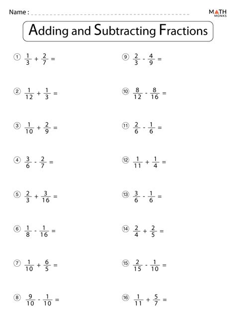 Addition Of Fractions Worksheets Grade 4