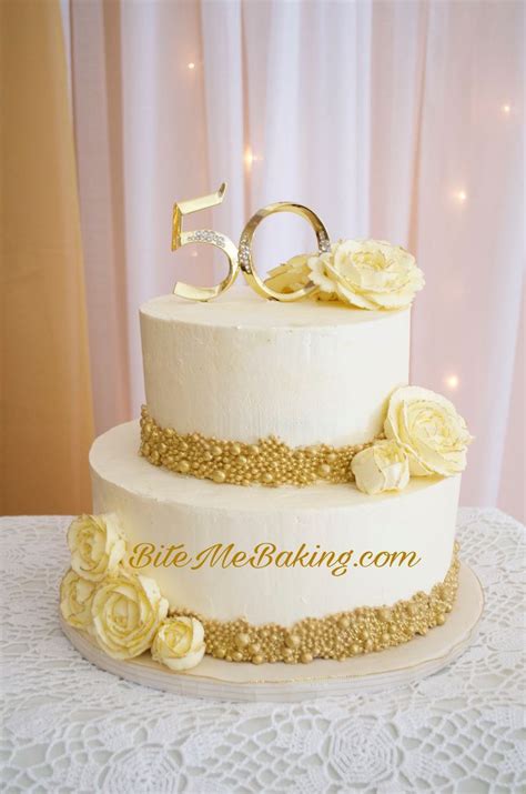 Gold Anniversary Cake | 50th wedding anniversary cakes, 50th anniversary cakes, Anniversary 50th ...