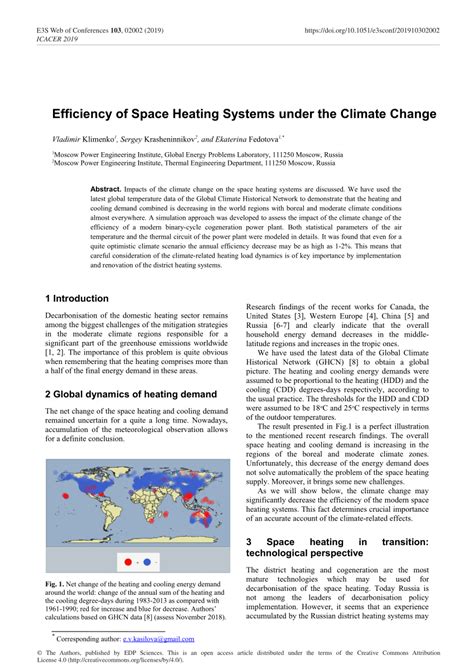 (PDF) Efficiency of Space Heating Systems under the Climate Change