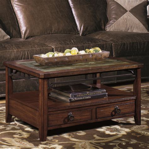 Null Furniture 5013 Rectangular Cocktail Table with Inset Stone Top | Wayside Furniture ...