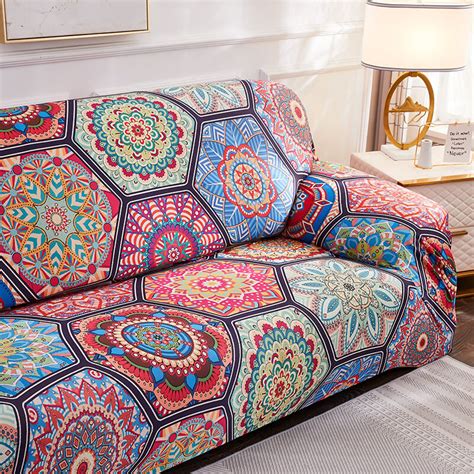 Bohemian Sofa Covers Stretch Boho Couch Cover Colorful Slip Covers for ...