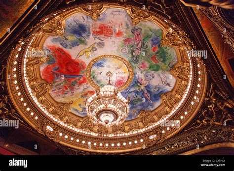 Ceiling of the Garnier opera house by Marc Chagall in 1964. Palais ...