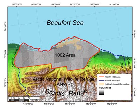 Map showing 1002 Area of the Arctic National Wildlife Refuge, Alaska,... | Download Scientific ...