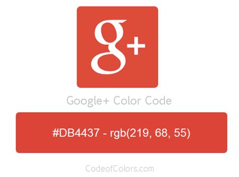 Google+ Colors - Hex and RGB Color Codes