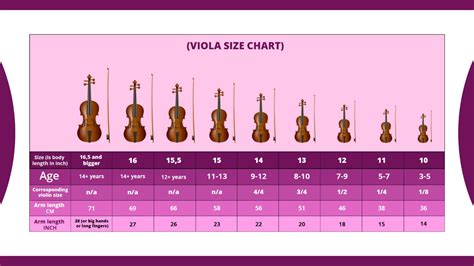 Viola Size Chart: choose the right size viola - Violin Lounge