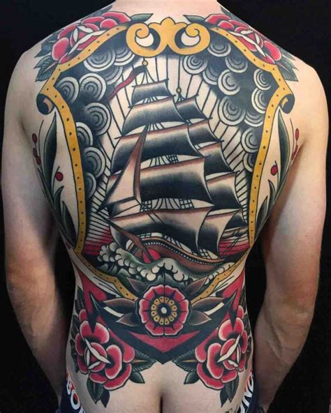 Full Back Nautical Tattoo Ship - Best Tattoo Ideas Gallery