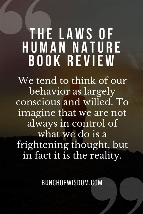 The Laws of Human Nature — Book Review - BUNCH of WISDOM | Human nature, Human nature book ...